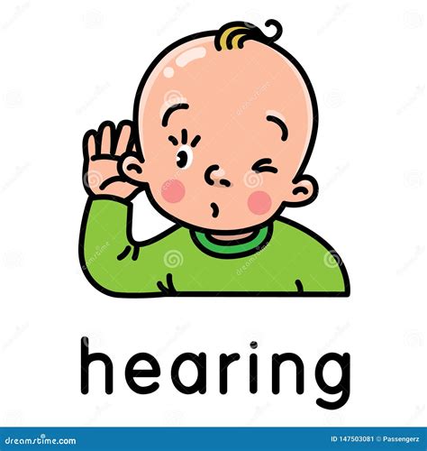 Hearing Icon Of One Of Five Senses Stock Vector Illustration Of