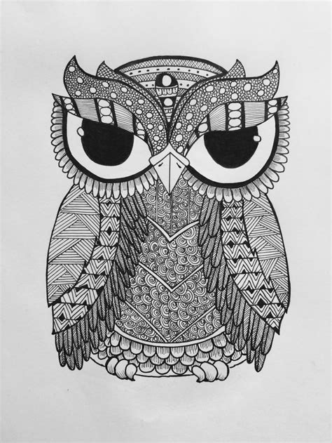 Zentangle Owl Artwork Owl Zentangle