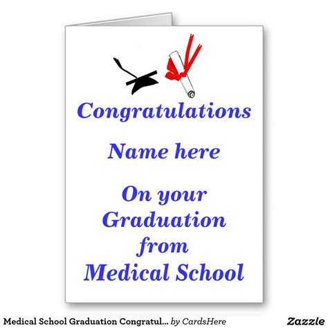 Medical School Graduation Congratulations Card Medical