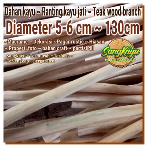 Jual Dahan Kayu Jati Teak Wood Branch 5 6x130 Bahan Craft Dekorasi