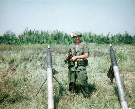 Vietnam War 1969 Army Grunt Gi In Open Field Stands By C Flickr