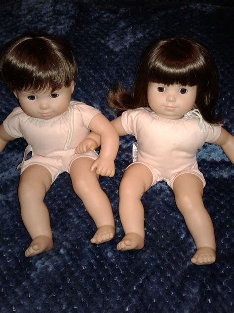 American Girl Bitty Baby Brunette Twins With Brown Eyes Good Condition