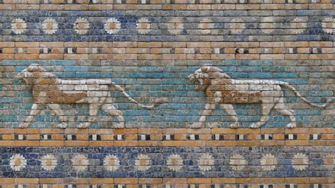 Striding Lions Processional Way Babylon Buy Royalty Free 3d Model