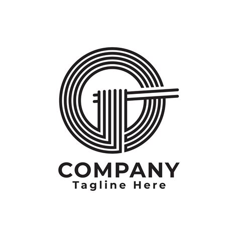 Letter O Noodles Logo. Simple logo design noodle in circle. Suitable