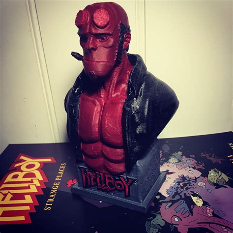 I Just Finished Painting This 3d Printed Mini Bust Of Hellboy Im Not