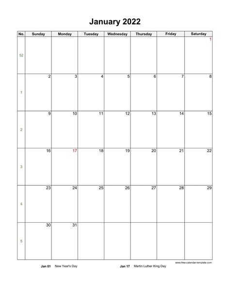 Calendar 2022 Printable Monthly