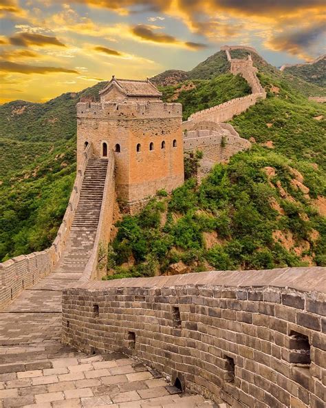 Sunset Views Over The Great Wall Of China Jinshaling China Photo