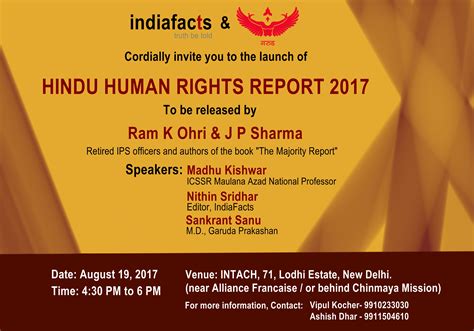Indiafacts To Launch Hindu Human Rights Report 2017 On August 19