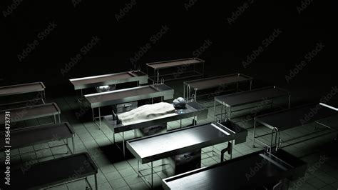 The Dead Alien In The Morgue On The Table Futuristic Autopsy Concept