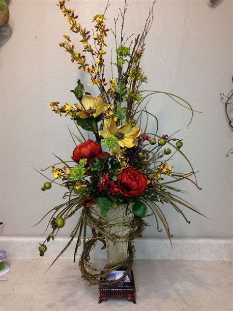 There are over 3 special value prices on artificial flowers. Mantle Arrangement | Large flower arrangements, Tall ...