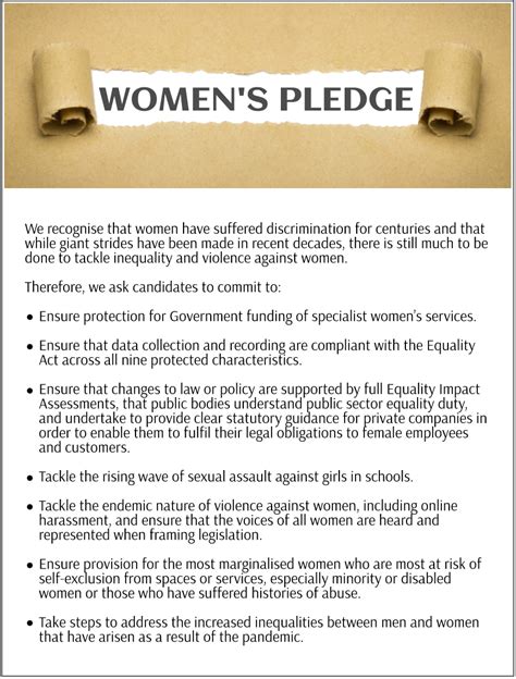 Womens Pledge For Msp Candidates For Women Scotland