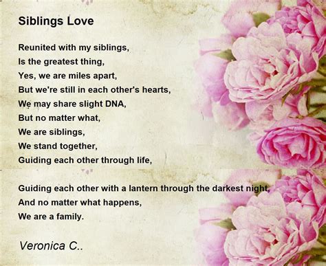Siblings Love Siblings Love Poem By Veronica C