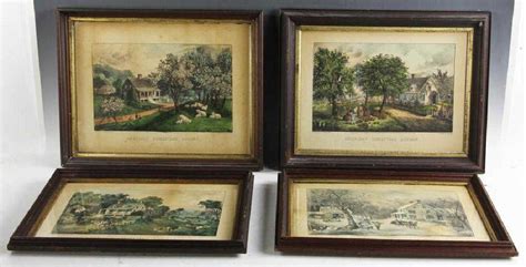 Rare Set Of Original Currier And Ives Prints