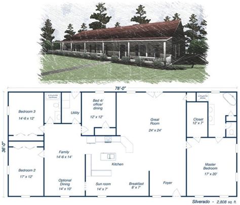 Bedroom 4 receives an added sense of space from a tall cathedral ceiling. Photo Of Metal Shop House Plans | Metal house plans, Steel ...