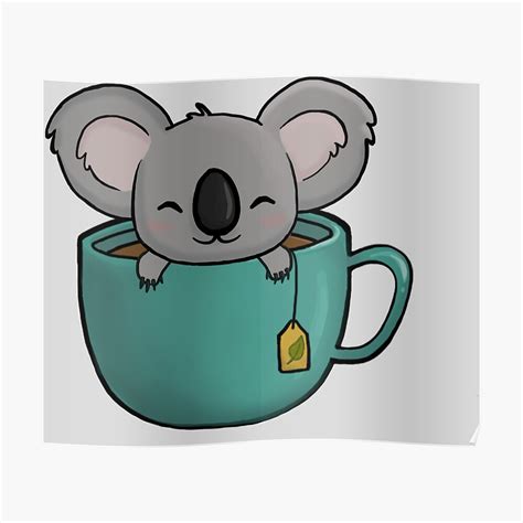 Koala Tea Poster By Themonilisa Redbubble