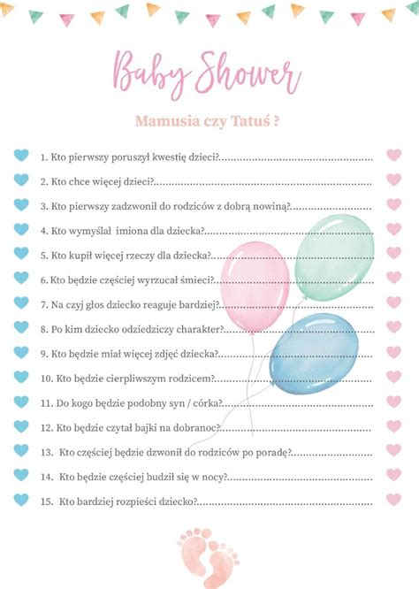 Plakat Pytania do rodziców Baby Shower A2 Kielce Kup teraz na