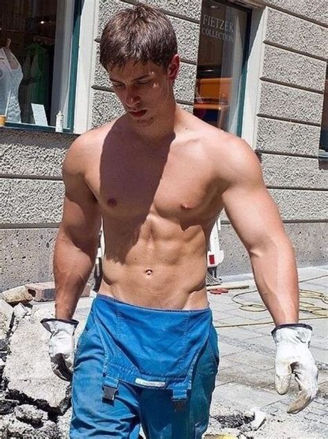 Shirtless Construction Worker