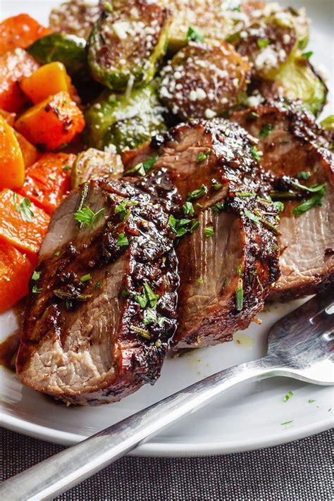 Next, i double dip my pork chops in my eggs and dry ingredients. Balsamic Pork Tenderloin in Oven with Fall Veggies | Pork ...