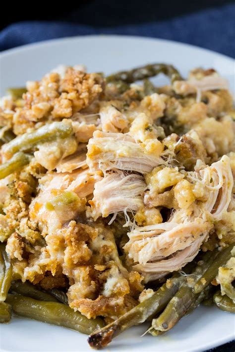 Crock Pot Chicken And Stuffing Casserole With Green Beans Crockpot Chicken And Dressing