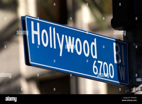 Hollywood Blvd Street Sign Hollywood Ca Stock Photo Alamy