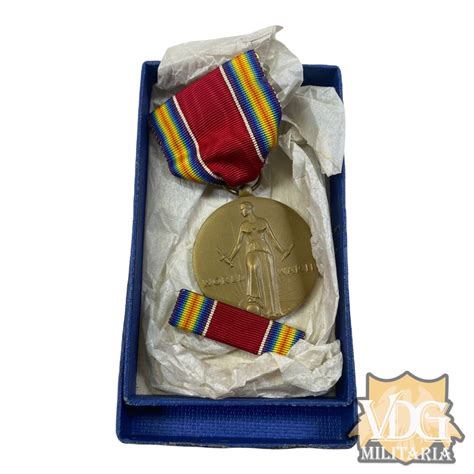 Ww2 Us Cased Victory Medal 1946 Rex Products Corp Vdg Militaria