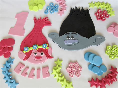 Trolls Birthday Cake Ideas Edible Trolls Poppy Branch Personalised