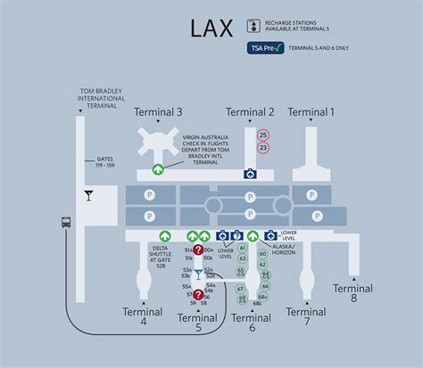 Los Angeles International Airport Map Airport Map Map Airports Terminal