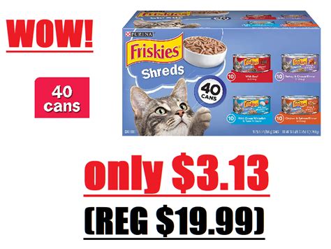 Every cat is unique and deserves a food specially formulated to meet her specific needs. 40 Cans of 5.5oz Purina Friskies Canned Wet Cat Food ...