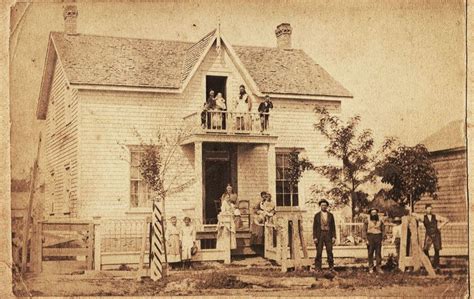 View Of American Homestead Ca 1870 House Front Carte De Visite