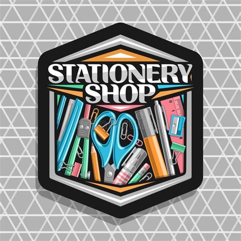 Vector Logo For Stationery Shop Stock Vector Illustration Of Graphic
