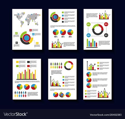 Statistics Data Business Report Template Style Vector Image