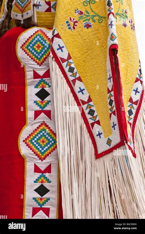 Detail Of A Female Traditional Dancers Regalia Pow Wow Blackfoot