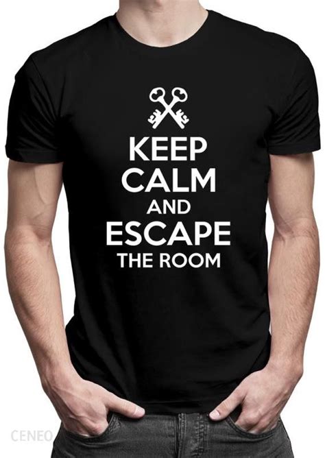 Koszulkowy Keep Calm And Escape The Room Męska Koszulka Z Nadrukiem
