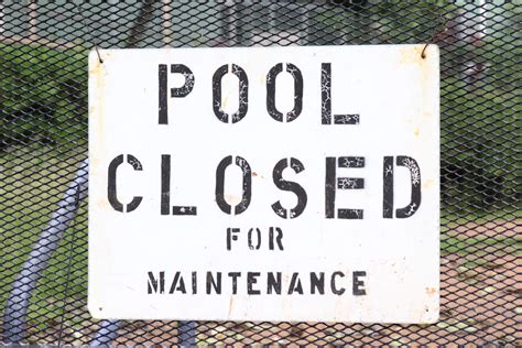 White Maintenance Script Swimming Pool 5k Word Sign No People