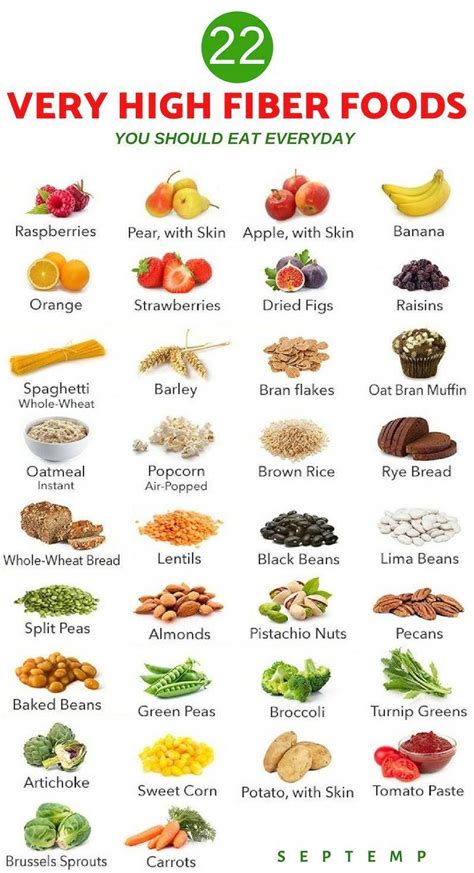 High Fiber Foods List Chart And Printables To Help You Stay Healthy 99