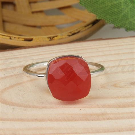 Red Onyx Ring 925 Sterling Silver Natural Stone Ring Etsy