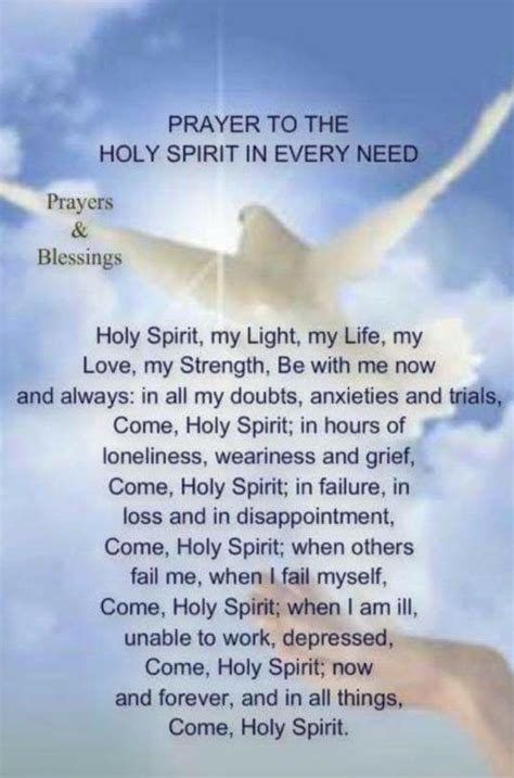 Prayer For All Things Holy Spirit Prayer Inspirational Prayers