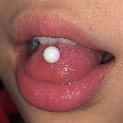 Acrylic Pearl Tongue Stud Sweet Tongue Ring Punk Style Stud Etsy In