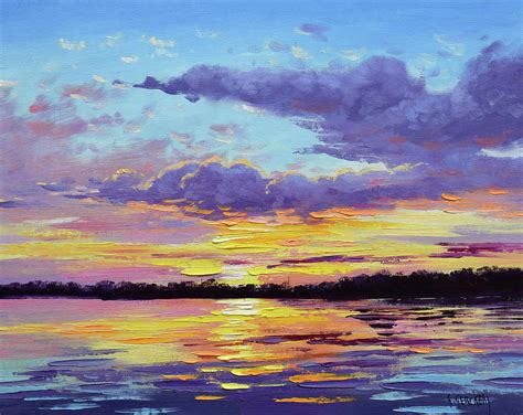 Sunset Reflections Painting By Graham Gercken Pixels