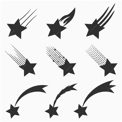 Conjunto De Iconos De Vector De Estrellas Fugaces Disparando