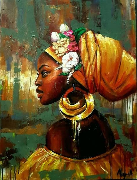 African Woman Painting In African Women Painting African Art Paintings Contemporary