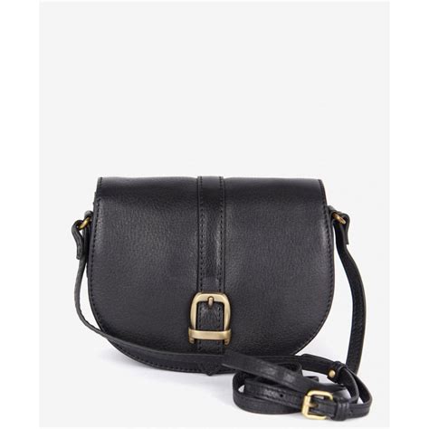Barbour Laire Leather Saddle Bag Black Womenswear From Grahams Of