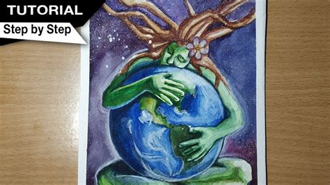 How To Draw Mother Earth Painting Save Tree Save Earth Save
