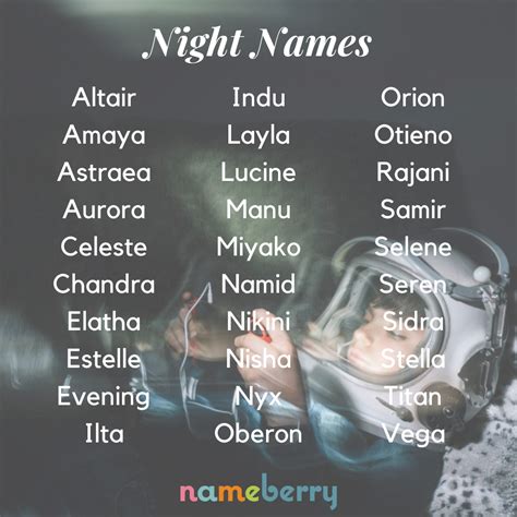 Night Names Are Heavenly Choices Perfect For The Child Of A Night Owl