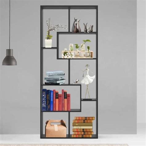 Wooden Black Open Shelving Bookcase Shelf Room Divider ...