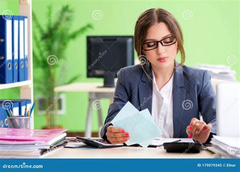 Female Financial Manager Working In The Office Stock Image Image Of