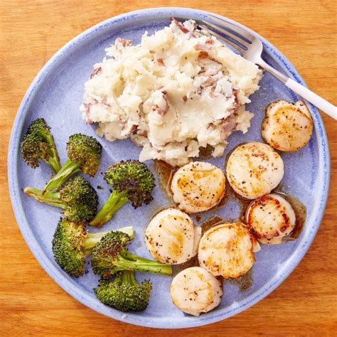 This is a tasty dish of keto scallops with herb butter sauce. Recipe: Lemon-Butter Scallops with Mashed Potatoes ...