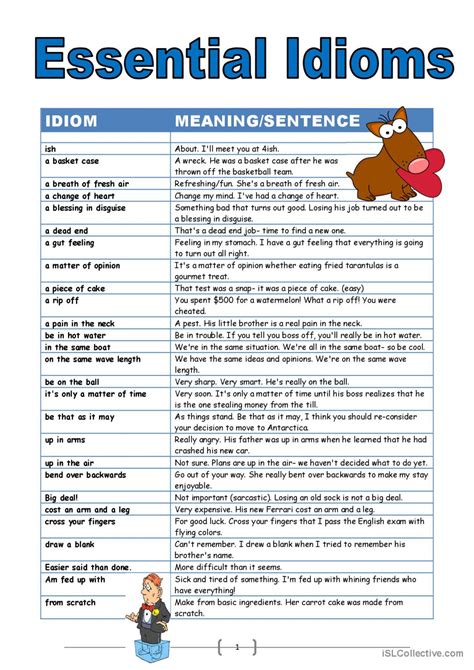 Essential Idioms Discussion Starters English Esl Worksheets Pdf And Doc