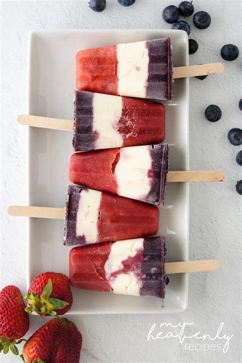 Patriotic Cheesecake Popsicles My Heavenly Recipes