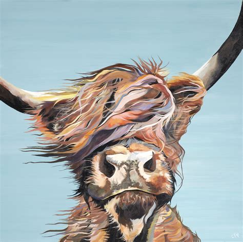 Gone With The Wind Highland Cow Greetings Card By Laurens Cows